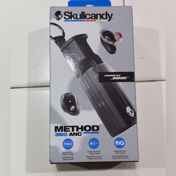 Skullcandy Other - Skullcandy Method 360 ANC Earbuds with Black Charging Keychain Case brand new